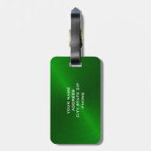 Groen geborsteld Metallic Monogram Initiaal Bagagelabel (Achterkant verticaal)