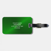 Groen geborsteld Metallic Monogram Initiaal Bagagelabel (Achterkant horizontaal)