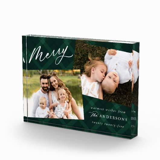 Groen geborsteld speldenfeestdag fotoblokken (Rechts)