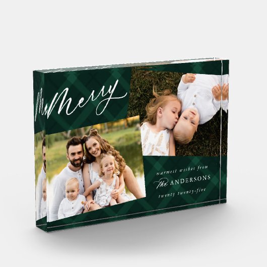 Groen geborsteld speldenfeestdag fotoblokken (Links)