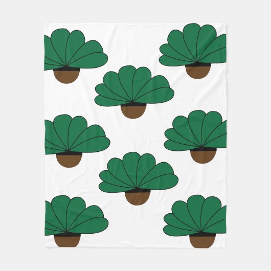 Groen gebotteld Plant Fleece Deken (Voorkant)