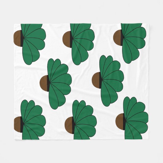Groen gebotteld Plant Fleece Deken (Voorkant (Horizontaal))