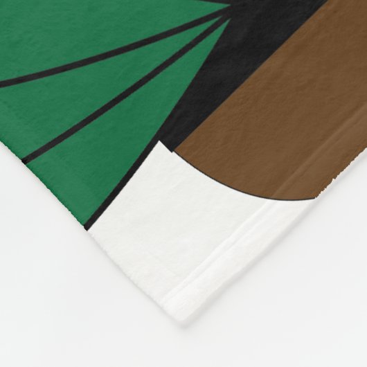 Groen gebotteld Plant Fleece Deken (Hoek)