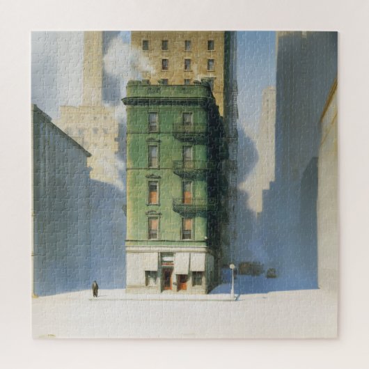 Groen gebouw in New York Winter Legpuzzel (Verticaal)