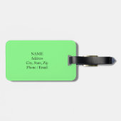 Groen gebreid Bagagelabel + Naam, Monogram (Achterkant horizontaal)