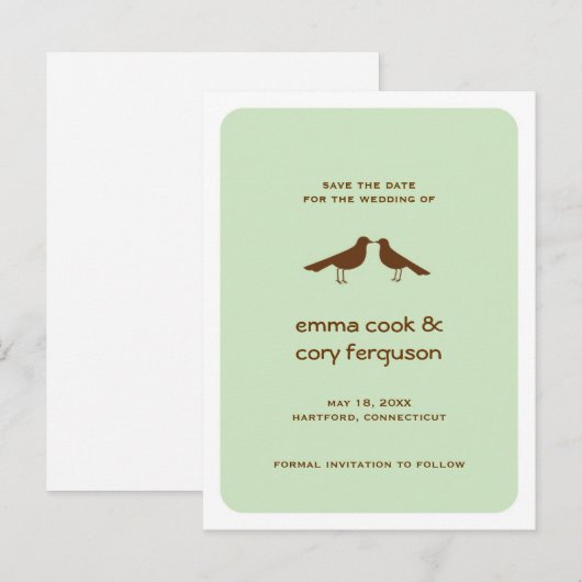 Groen gebruik voor het bewaren van de datum van de aankondigingskaart (Voorkant / Achterkant)