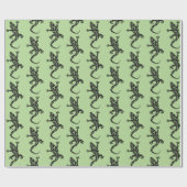 Groen gecko-patroonpapier cadeaupapier (Vlak)
