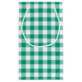 Groen gecontroleerd gingham-patroonpatroon klein cadeauzakje (Achterkant)