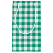 Groen gecontroleerd gingham-patroonpatroon klein cadeauzakje (Voorkant)