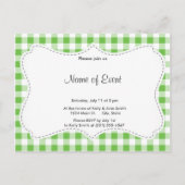 Groen gecontroleerd patroon uitnodiging briefkaart (Voorkant)
