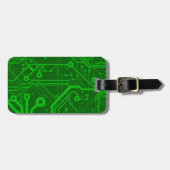 Groen gedrukte circuitbordpatroon bagagelabel (Voorkant horizontaal)