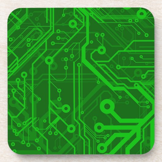 Groen gedrukte circuitbordpatroon bier onderzetter (Voorkant)