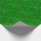 Groen gedrukte circuitbordpatroon cadeaupapier (Hoek)