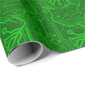 Groen gedrukte circuitbordpatroon cadeaupapier (Rol Hoek)