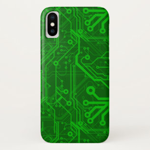 Groen gedrukte circuitbordpatroon iPhone x hoesje