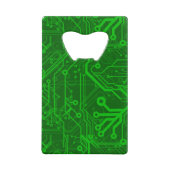 Groen gedrukte circuitbordpatroon creditkaart flessenopener (Voorkant)