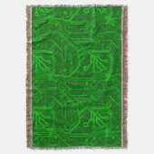 Groen gedrukte circuitbordpatroon deken (Voorkant Verticaal)