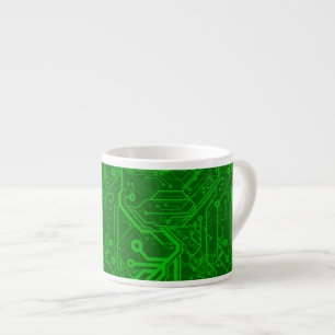 Groen gedrukte circuitbordpatroon espresso kop