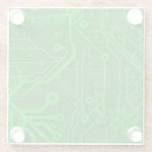 Groen gedrukte circuitbordpatroon glazen onderzetter (Achterkant)