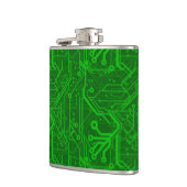 Groen gedrukte circuitbordpatroon heupfles (Links)