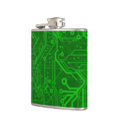 Groen gedrukte circuitbordpatroon heupfles (Links)