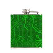 Groen gedrukte circuitbordpatroon heupfles (Achterkant)