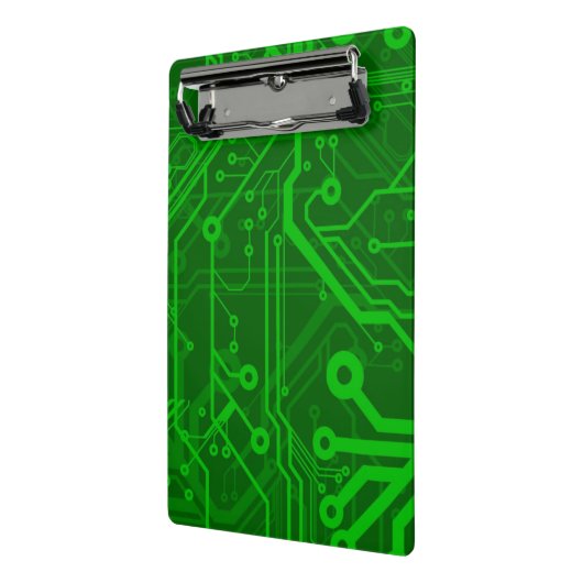 Groen gedrukte circuitbordpatroon mini klembord (Angled2)