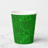 Groen gedrukte circuitbordpatroon papieren bekers (Voorkant)