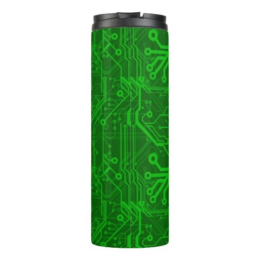 Groen gedrukte circuitbordpatroon thermosbeker (Achterkant)