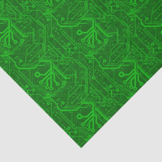 Groen gedrukte circuitbordpatroon tissuepapier (Detail)