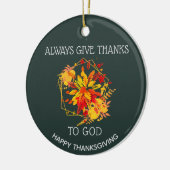 Groen GEEFT ALTIJD BEDANKT VOOR GOD-Thanksgiving Keramisch Ornament (Links)