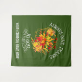 Groen GEEFT ALTIJD BEDANKT VOOR GOD-Thanksgiving Wandkleed (Voorkant (horizontaal))