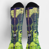 Groen geek monogram robotisch gedrukte schakelkaar sokken (Top)