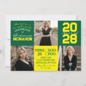 Groen & Geel 3 Foto Afstuderen Uitnodiging (Voorkant)