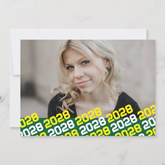 Groen & Geel 4 Foto Afstuderen Aankondiging (Achterkant)