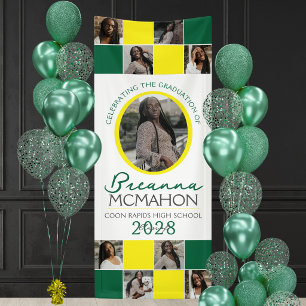 Groen & Geel 9 Foto Collage Afstudeer Vinyl Spandoek