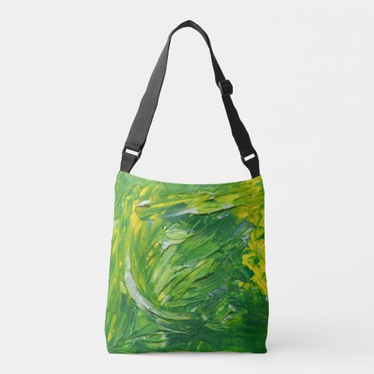 Groen Geel Abstract Crossbody tas (Voorkant)