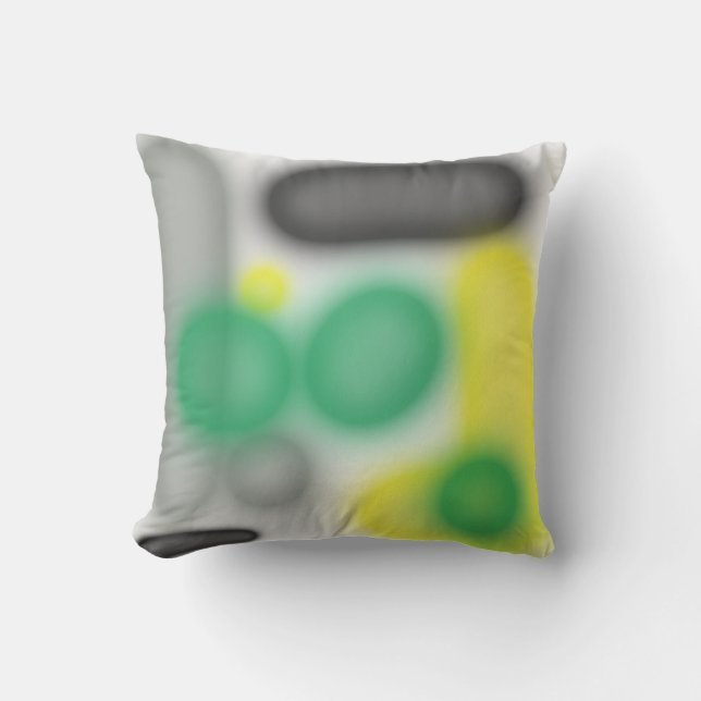 Groen Geel Abstracte Kunst Kussen Worp Kussenhoes (Voorkant)