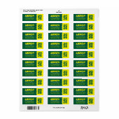 Groen & Geel Afstudeer Retouradreslabels Etiket (Full Sheet)