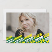 Groen & Geel Afstuderen 2 Fotoaankondiging Kaart (Achterkant)