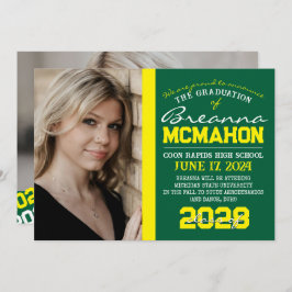 Groen & Geel Afstuderen 2 Fotoaankondiging Kaart