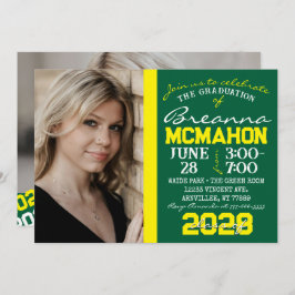 Groen & Geel Afstuderen 2 Fotouitnodiging Kaart