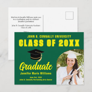 Groen Geel Afstuderen Custom 2025 Graduation Party Briefkaart