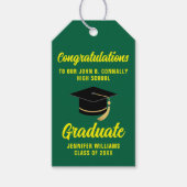Groen Geel Afstuderen Custom 2025 Graduation Party Cadeaulabel (Voorkant)