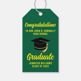 Groen Geel Afstuderen Custom 2025 Graduation Party Cadeaulabel
