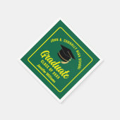 Groen Geel Afstuderen Custom 2025 Graduation Party Servet (Hoek)