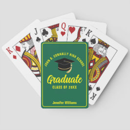 Groen Geel Afstuderen Custom Graduation Party Pokerkaarten