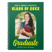 Groen Geel Afstuderen Foto Afstuderen Keepsake Notitieboek (Voorkant)