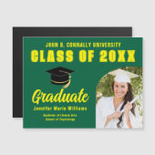 Groen Geel Afstuderen Foto Afstuderen Magneet Kaar (Voorkant / Achterkant)