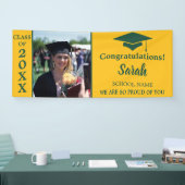 Groen & Geel Afstuderen Fotoklas van 2025 Spandoek (Beurs)